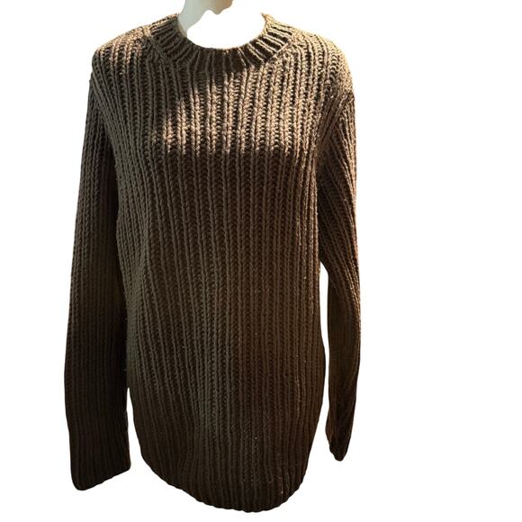 J.Crew Handknit Lambswool & Cashmere Blend Sweater, Brown, Women's Large - Picture 1 of 6